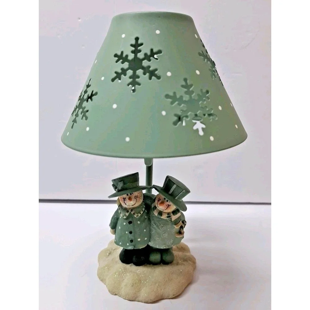Snowman Couple Tealight Holder/Snowman Candle Topper Crazy Mountain Seasonal Dec
